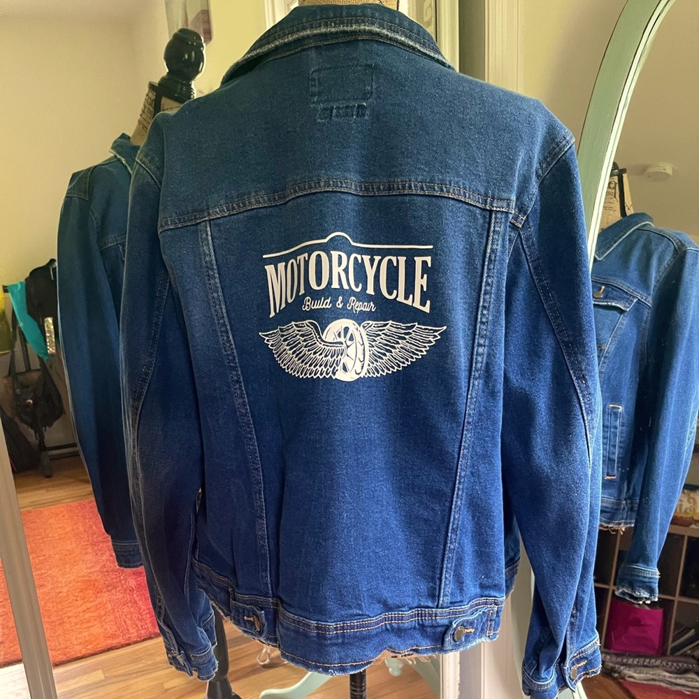 Motorcycle DENIM Jean Jacket Biker-chic 1XL